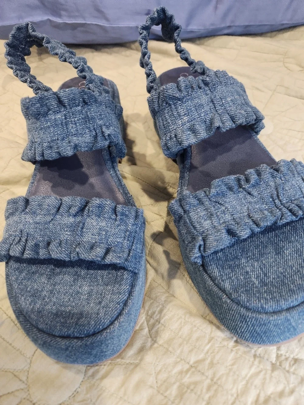 Denim Platform sandals size 10 Urban outfitters new no box